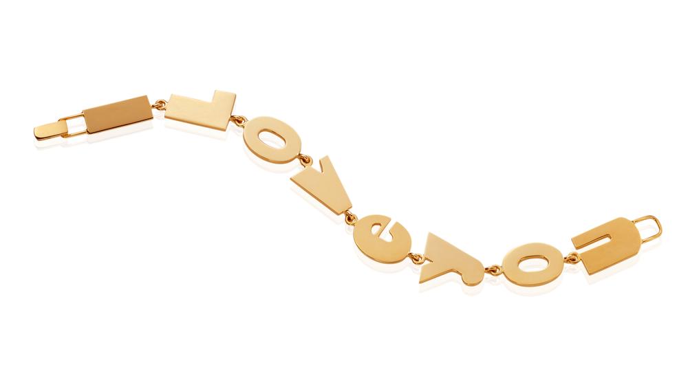 18k Yellow Gold 'I LOVE YOU' Bracelet